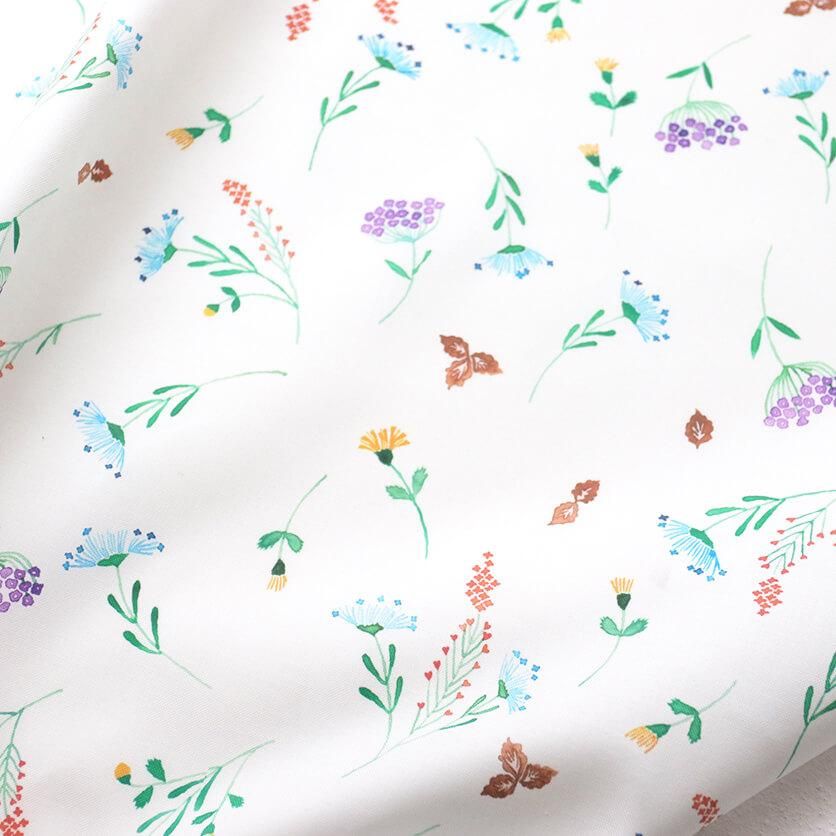 ハーブガーデン（ホワイト）北欧・花柄- 布・生地の通販サイト