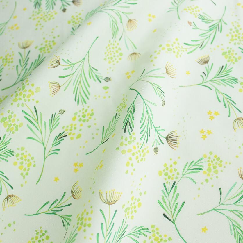 Fresh Herb（ライムグリーン）花柄- 布・生地の通販サイト：nunocoto
