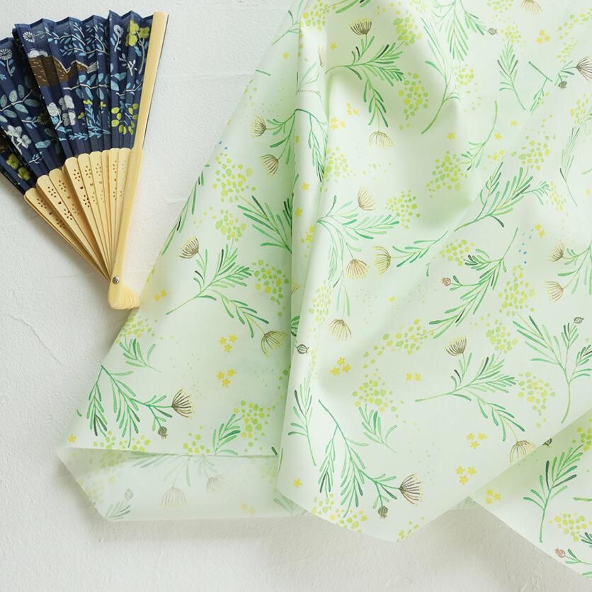 Fresh Herb（ライムグリーン）花柄- 布・生地の通販サイト：nunocoto