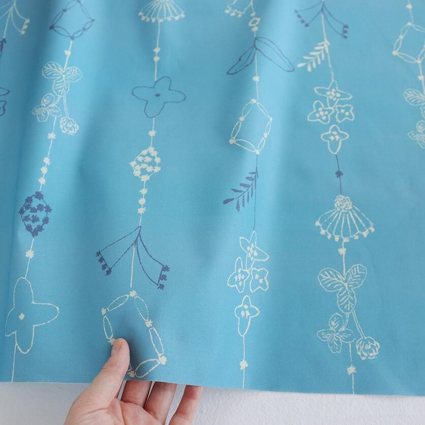 hana hana border（ブルーグレー）北欧・花柄- 布・生地の通販サイト