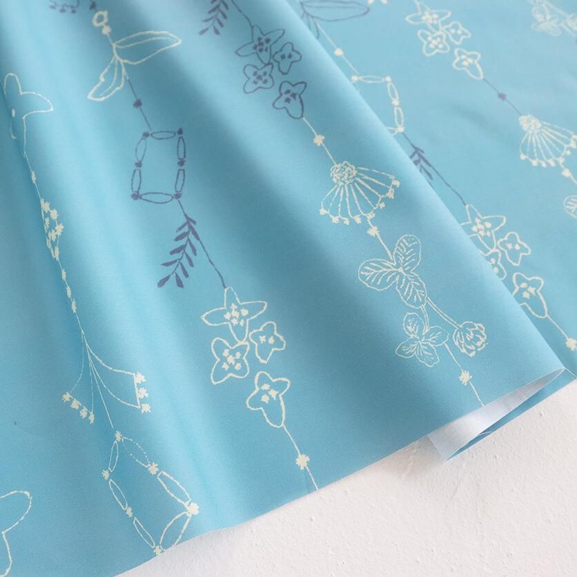 hana hana border（ブルーグレー）北欧・花柄- 布・生地の通販サイト