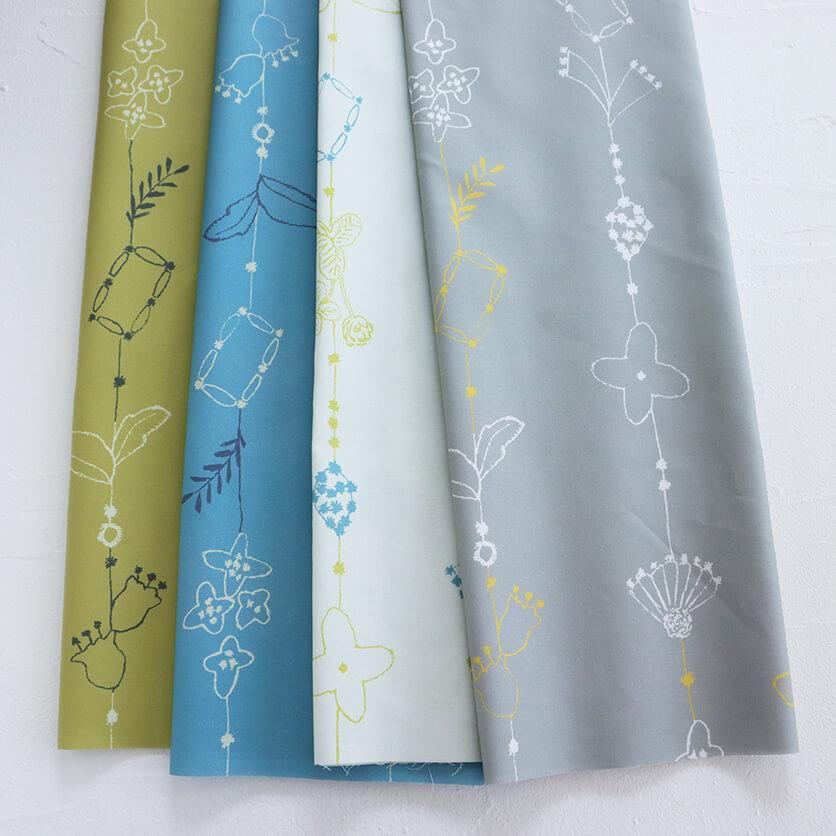 hana hana border（ブルーグレー）北欧・花柄- 布・生地の通販サイト