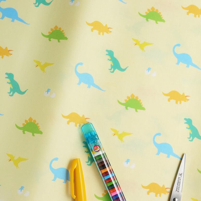Dinosaur イエローベージュ 恐竜柄 布 生地の通販サイト Nunocoto Fabric