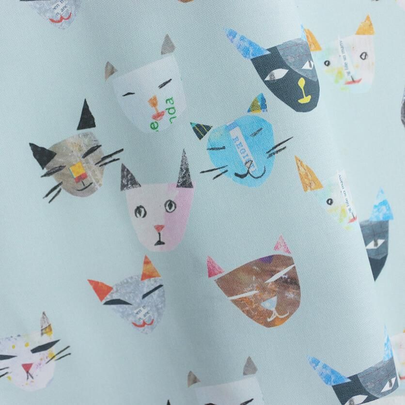 Cat（ブルーグレー）猫柄- 布・生地の通販サイト：nunocoto fabric