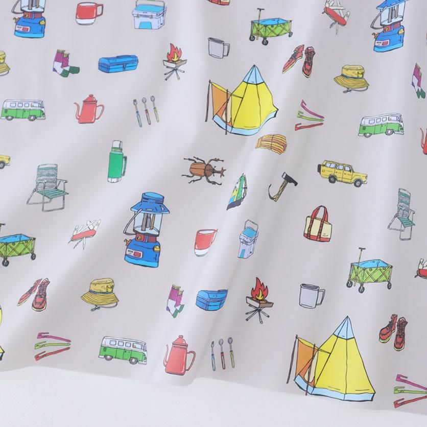 キャンプギア（サンドグレー）キャンプギア柄- 布・生地の通販