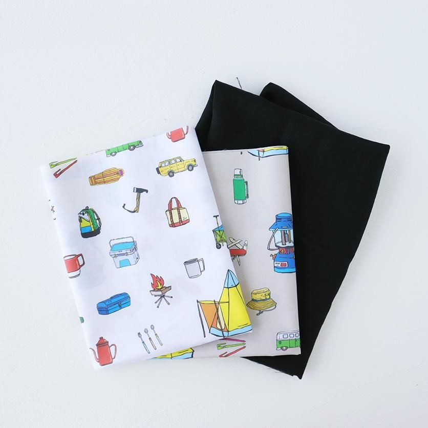 キャンプギア（サンドグレー）キャンプギア柄- 布・生地の通販