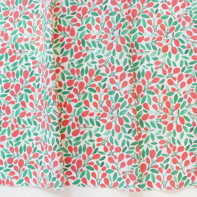 biwa（レッド）びわ・花柄- 布・生地の通販サイト：nunocoto fabric