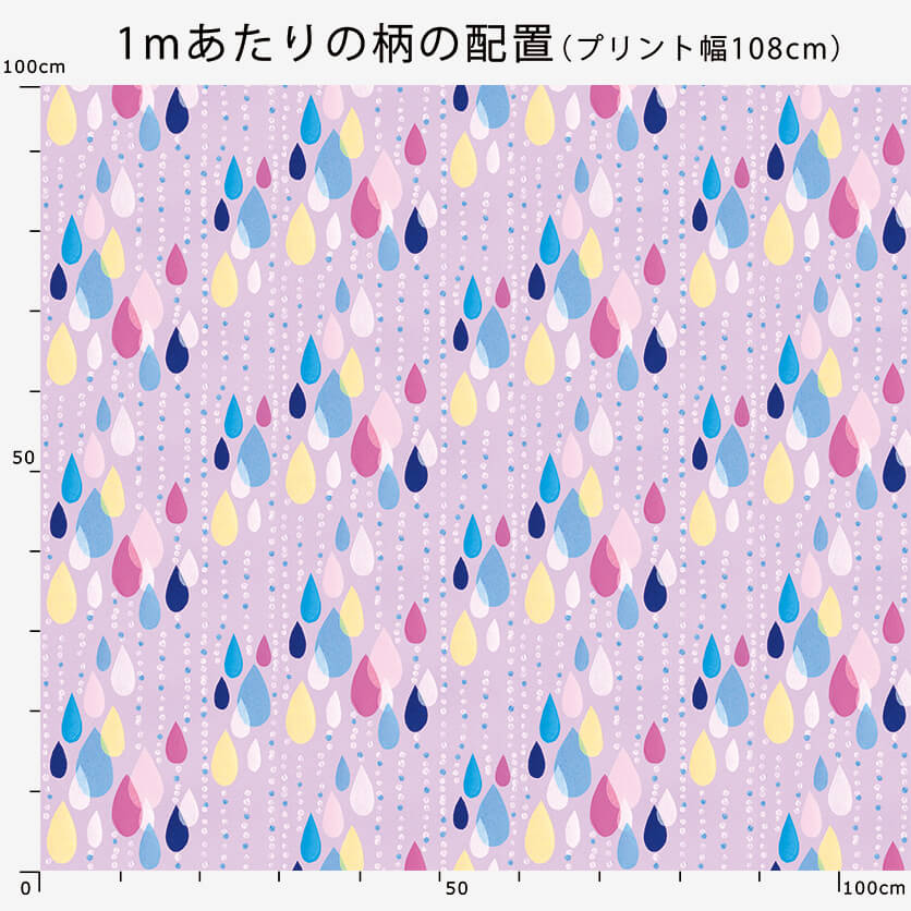 Candy Rain（ブルー）北欧・しずく柄- 布・生地の通販サイト：nunocoto