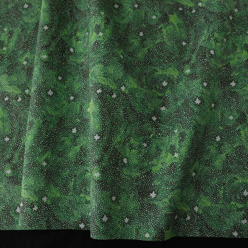 silentnight（ディープグリーン）星柄- 布・生地の通販サイト：nunocoto fabric
