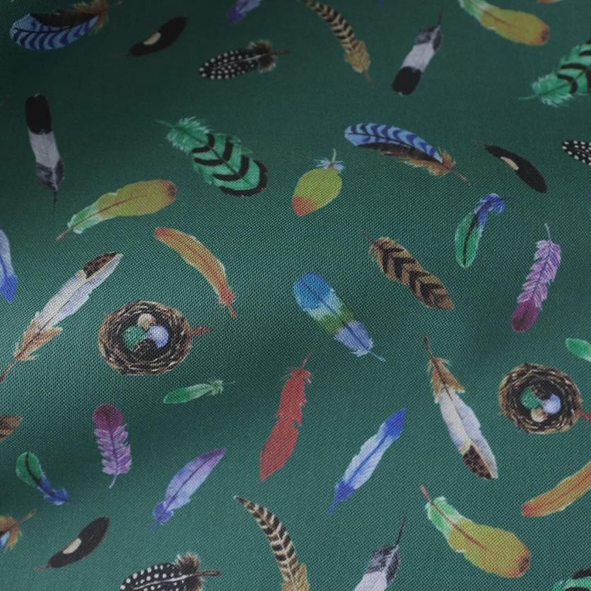 feather(グリーン)鳥・羽柄- 布・生地の通販サイト:nunocoto fabric feather(グリーン)鳥・羽柄- 布・生地の通販サイト:nunocoto fabric
