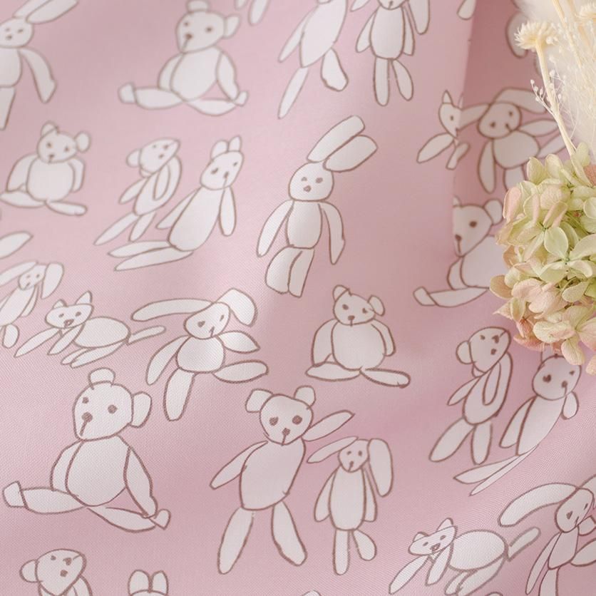 ぬいぐるみ（ピンク）うさぎ・くま・ねこ柄- 布・生地の通販