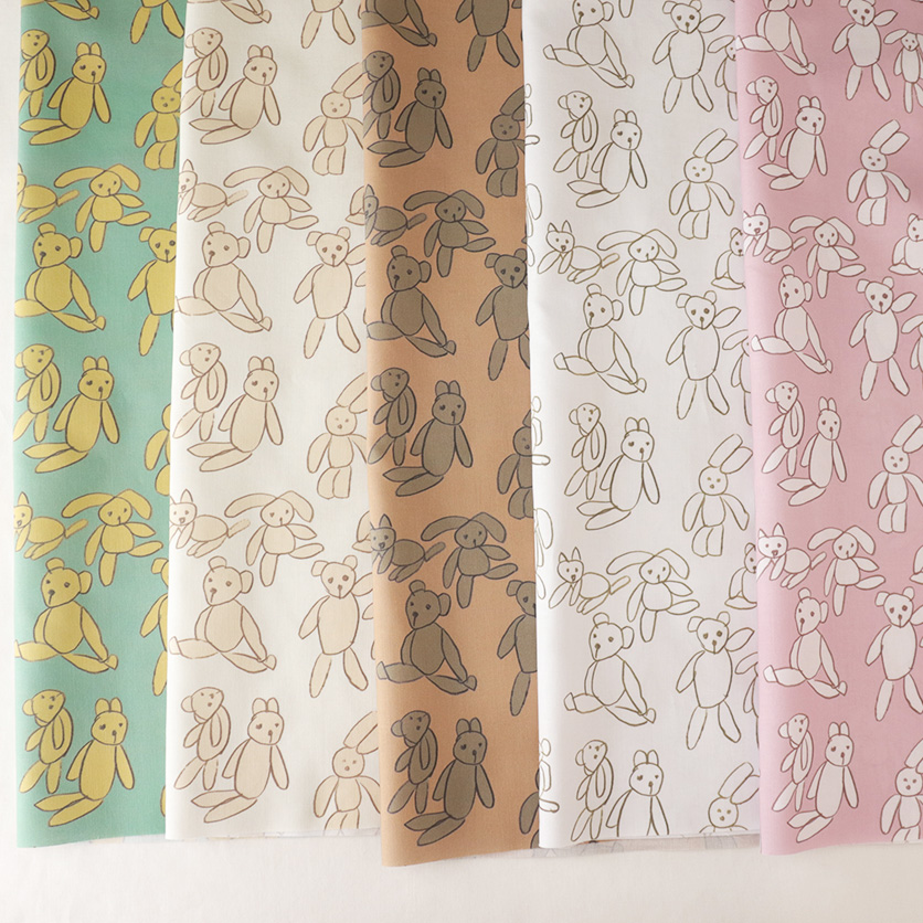 ぬいぐるみ（ピンク）うさぎ・くま・ねこ柄- 布・生地の通販サイト