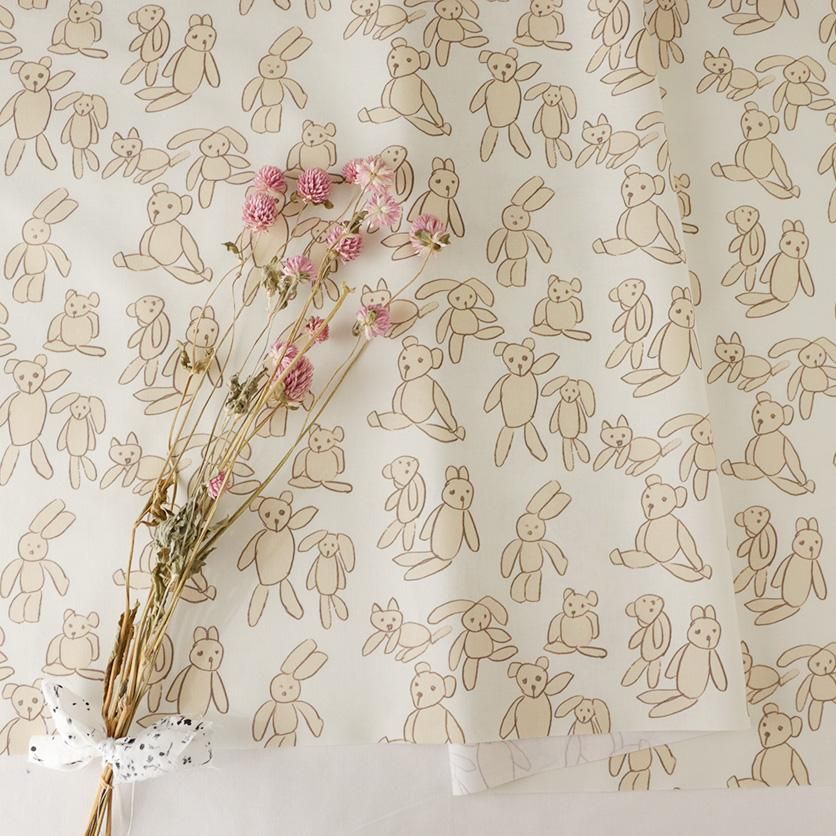 ぬいぐるみ（アイボリー）うさぎ・くま・ねこ柄- 布・生地の通販