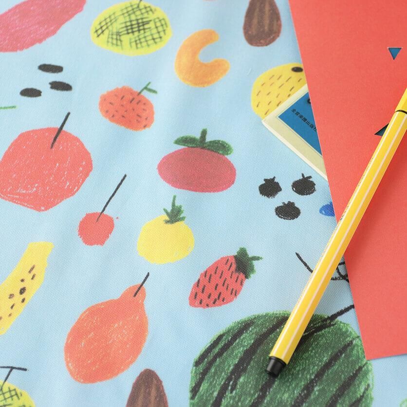 フルーツナッツポテトやさい big（グレイッシュブルー） - 生地と型紙