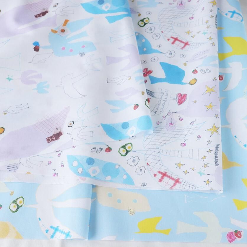 Happy Bird Song（ブルー） - 生地と型紙の通販サイト：nunocoto fabric