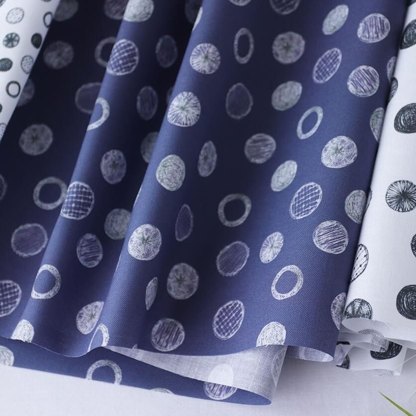 ★未使用　水玉模様の袋帯　o-14 水玉（ネイビー） - 生地と型紙の通販サイト：nunocoto fabric