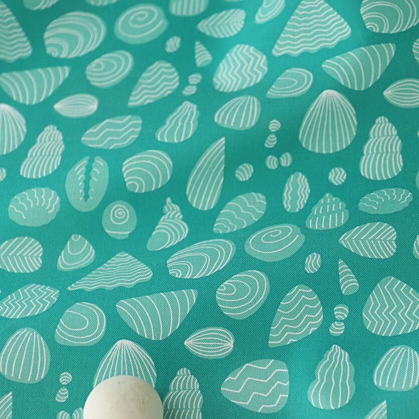 kaigara（ブルーグリーン） - 生地と型紙の通販サイト：nunocoto fabric