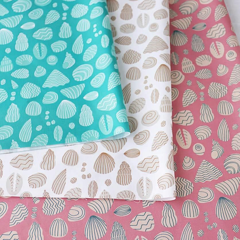 kaigara（ブルーグリーン） - 生地と型紙の通販サイト：nunocoto fabric