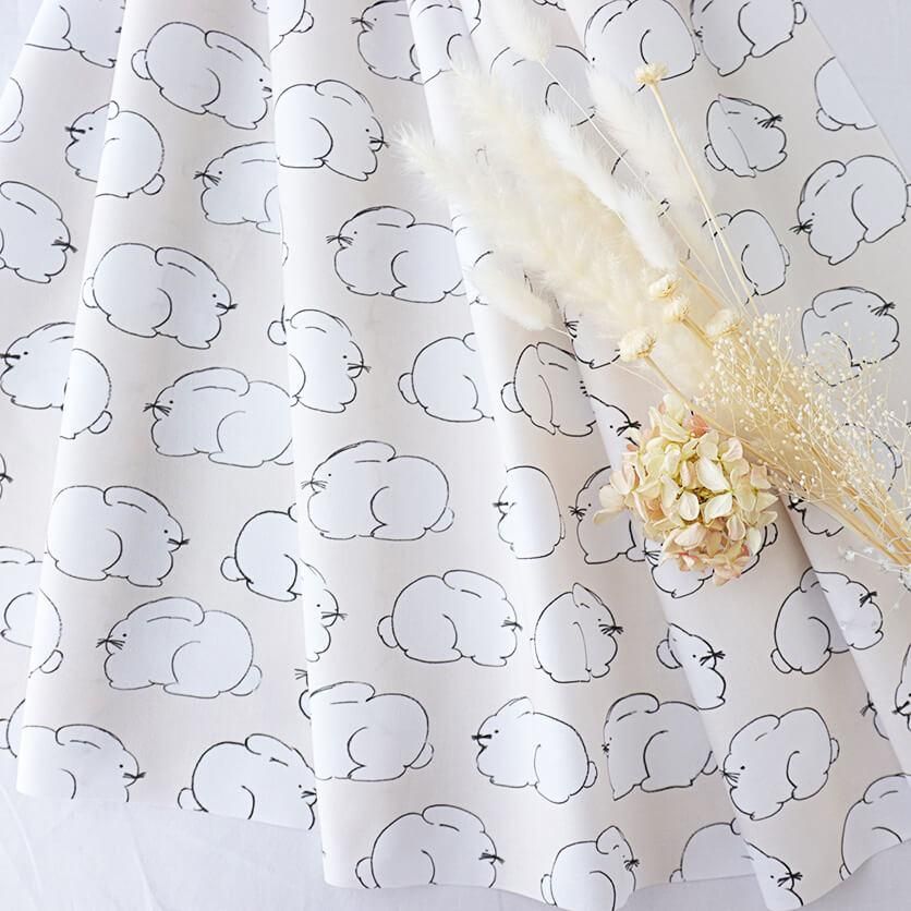 Usagiページ USAGI（きなり）うさぎ柄- 布・生地の通販サイト：nunocoto fabric