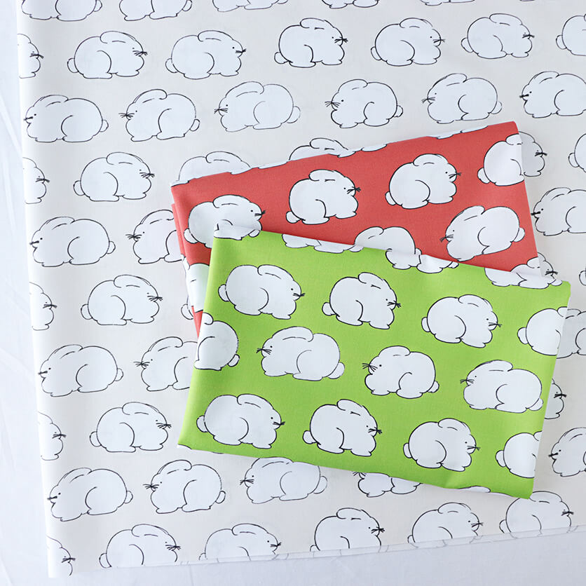 USAGI（きなり）うさぎ柄- 布・生地の通販サイト：nunocoto fabric