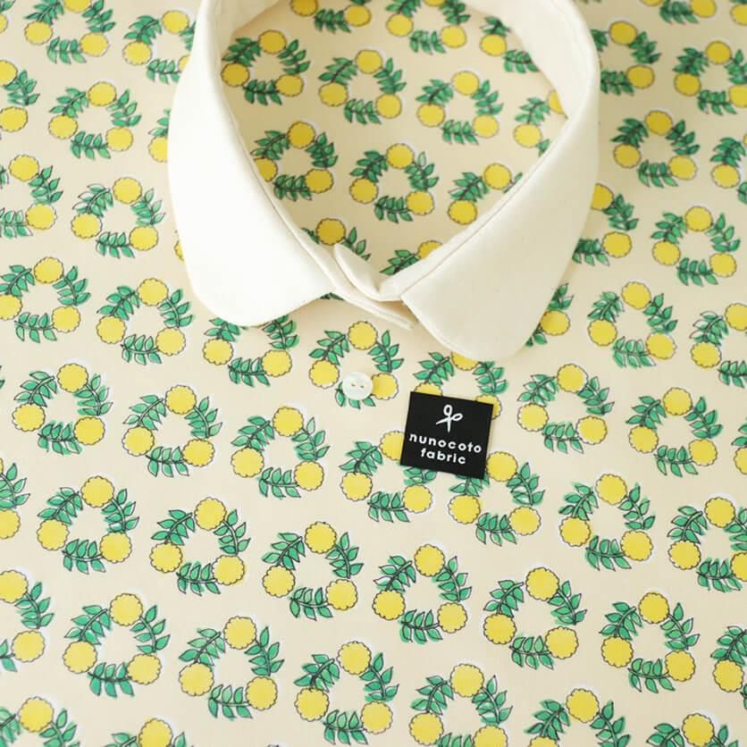 小花のリース（イエロー）花柄- 布・生地の通販サイト：nunocoto