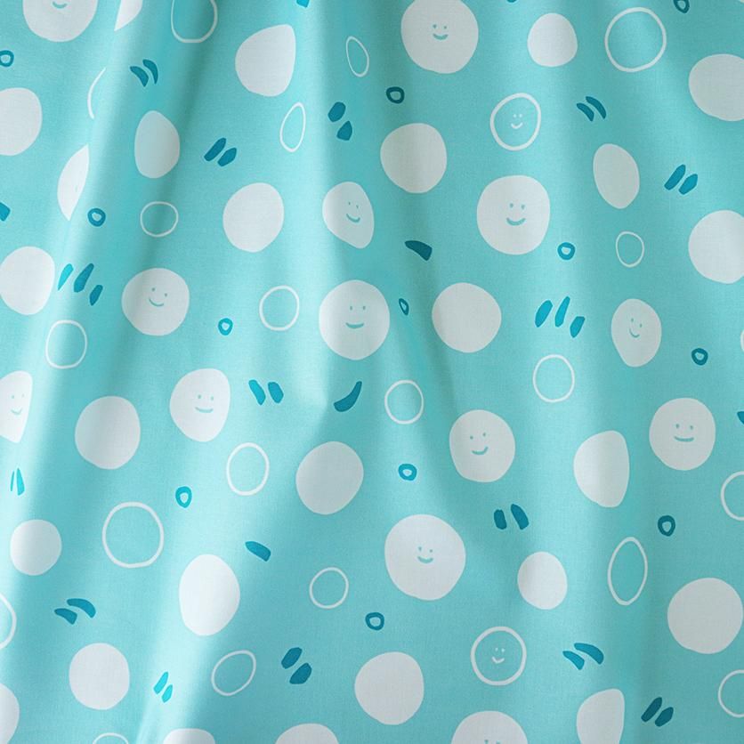 nicoちゃん（スカイブルー）北欧・水玉・ドット柄- 布・生地の