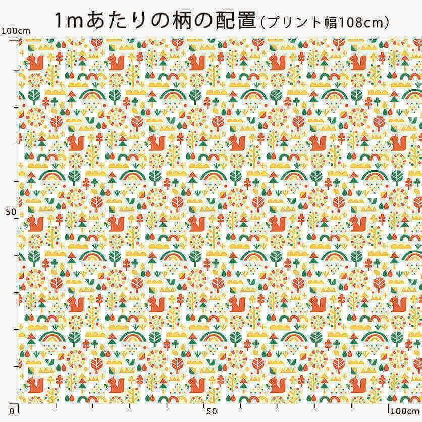 虹とリス - 生地と型紙の通販サイト：nunocoto fabric