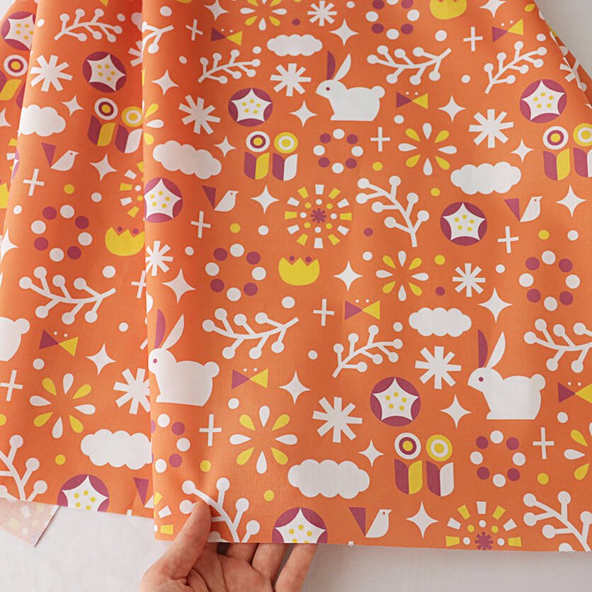 花とウサギ 北欧・うさぎ柄- 布・生地の通販サイト：nunocoto fabric