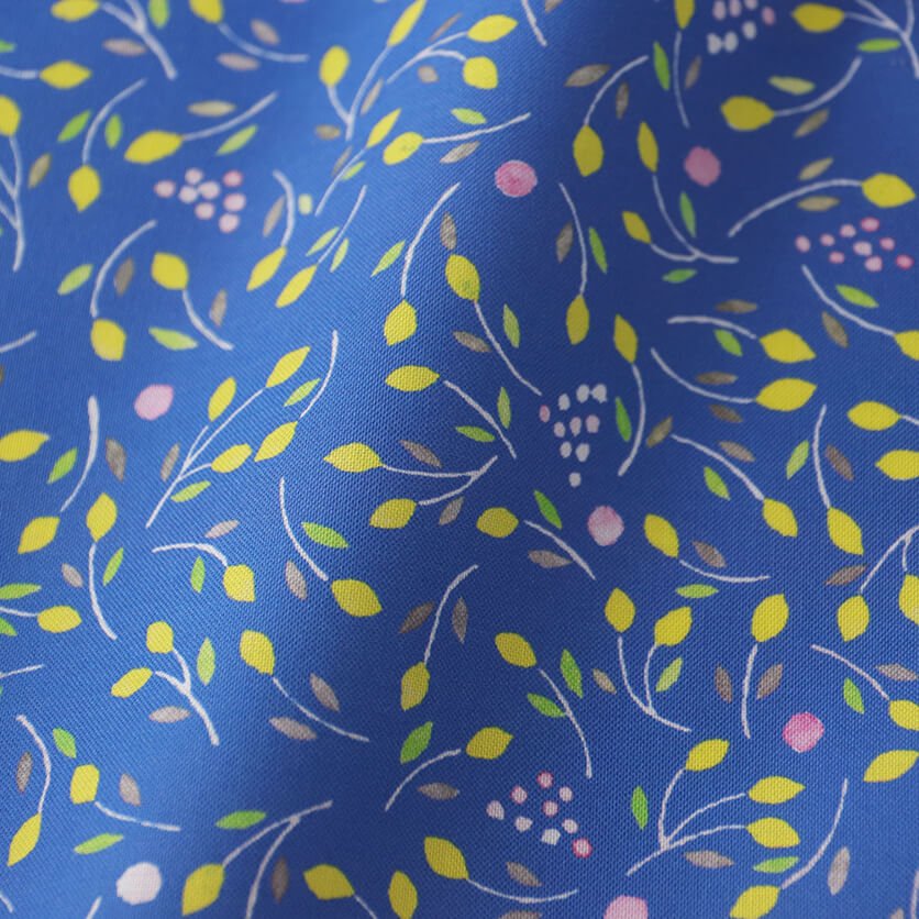 つぼみの花（ネイビーブルー）花柄- 布・生地の通販サイト：nunocoto fabric