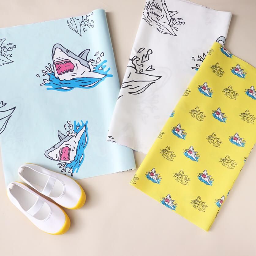 シャーク！big（ホワイト）サメ柄- 布・生地の通販サイト：nunocoto fabric