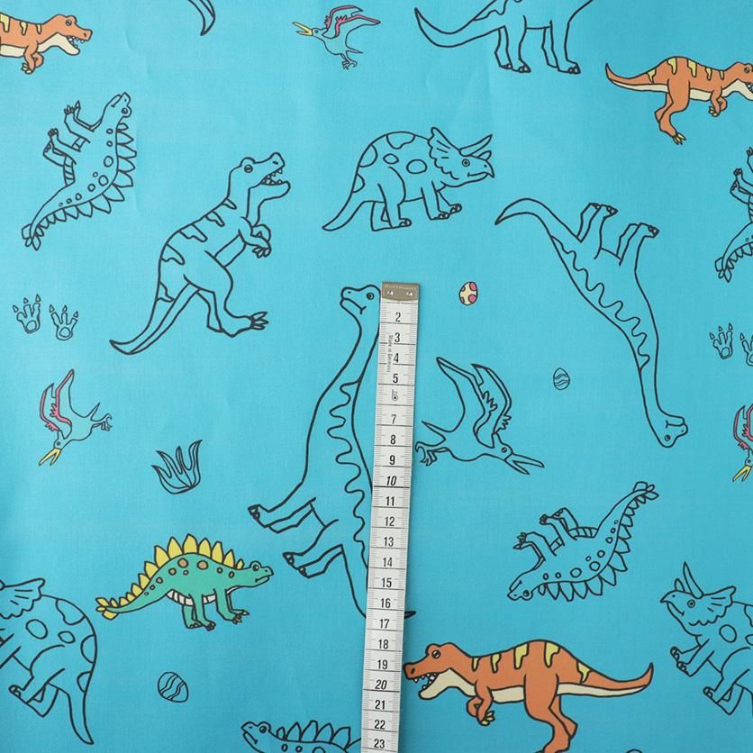 16 ハンドメイド 恐竜 レッスンバッグ 北欧 男の子 check&stripe 16