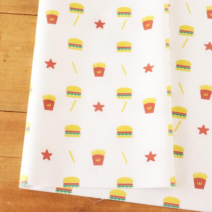 HAMBURGER SET（ホワイト）ハンバーガー柄- 布・生地の通販
