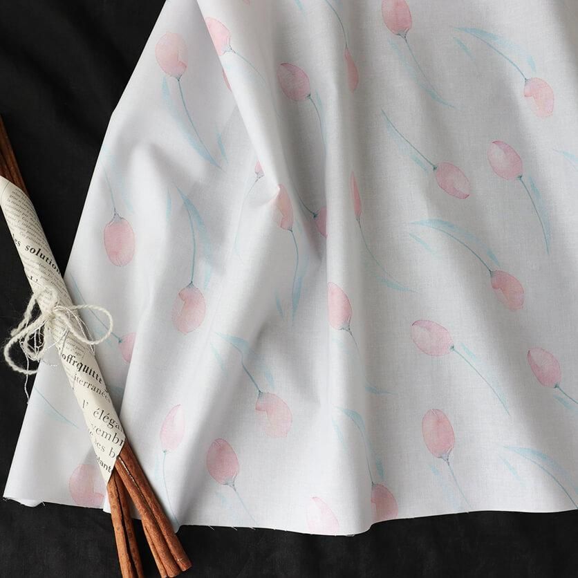 Tulip（グレー）チューリップ・花柄- 布・生地の通販サイト：nunocoto