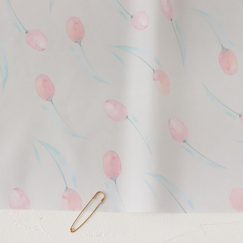 Tulip（グレー）チューリップ・花柄- 布・生地の通販サイト：nunocoto