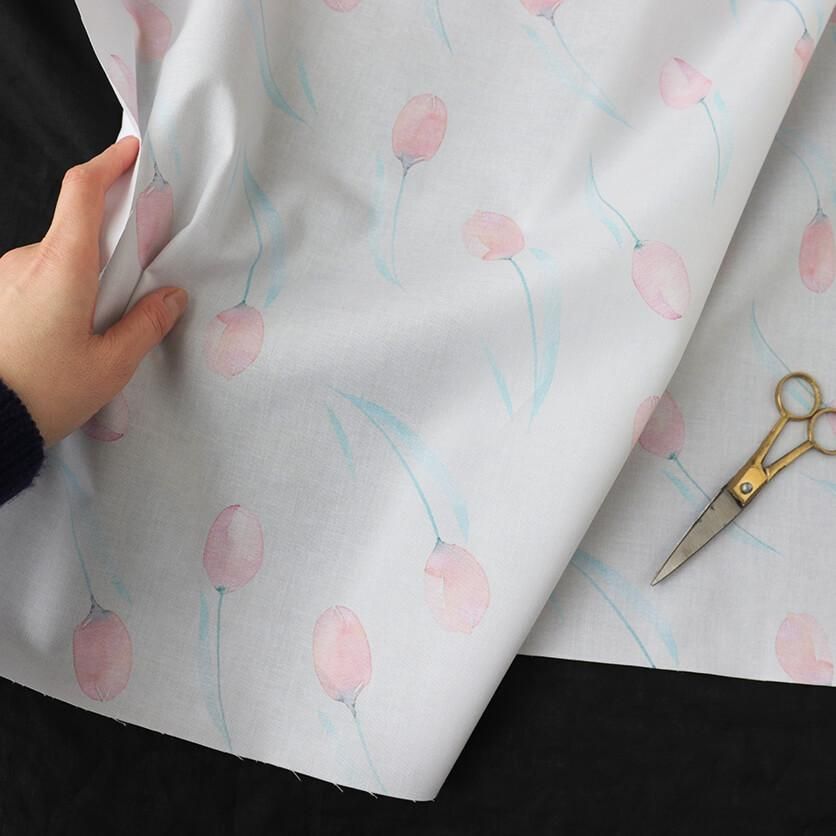 Tulip（グレー）チューリップ・花柄- 布・生地の通販サイト：nunocoto