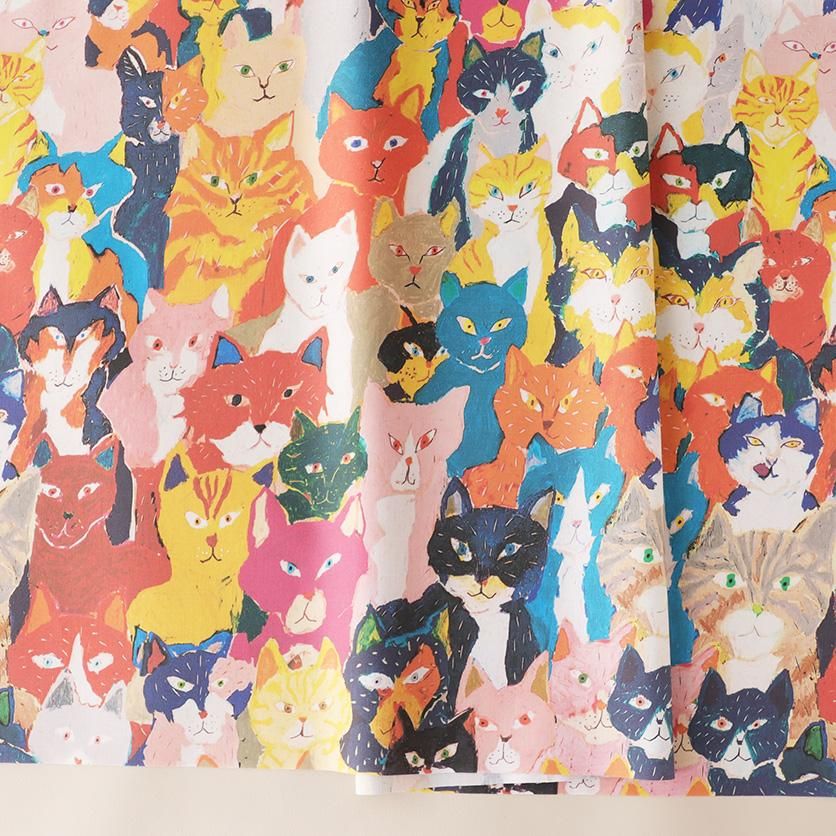 猫たちよ！（カラフル）ねこ柄- 布・生地の通販サイト：nunocoto fabric