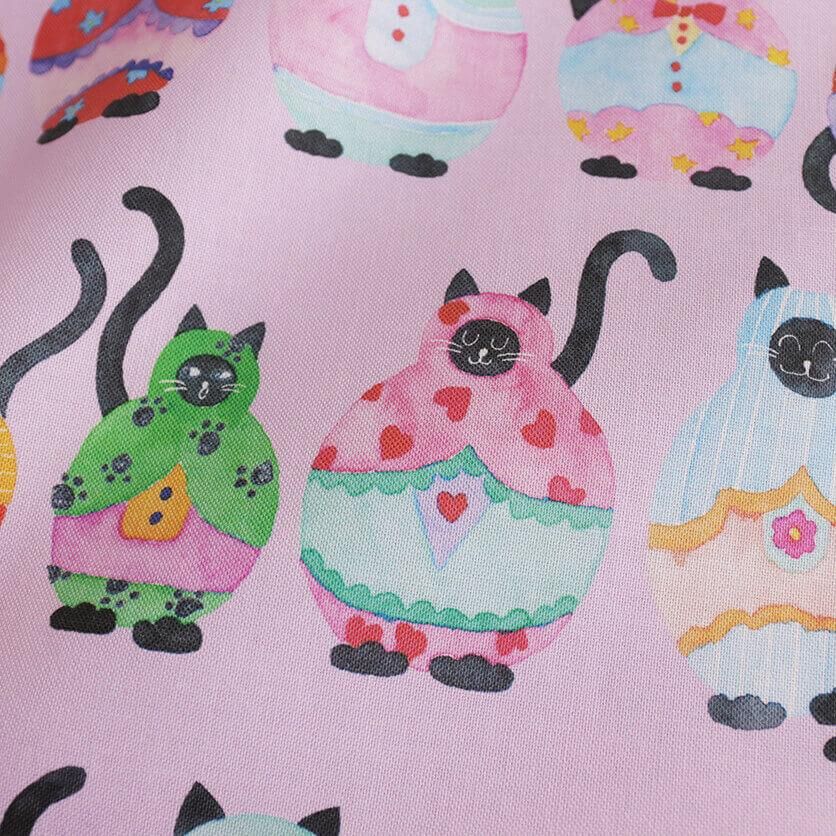 黒猫のマトリョーシカ ねこ柄- 布・生地の通販サイト：nunocoto
