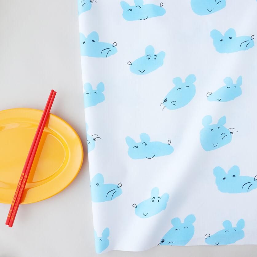 スワン（ホワイト×ブルー）鳥柄- 布・生地の通販サイト