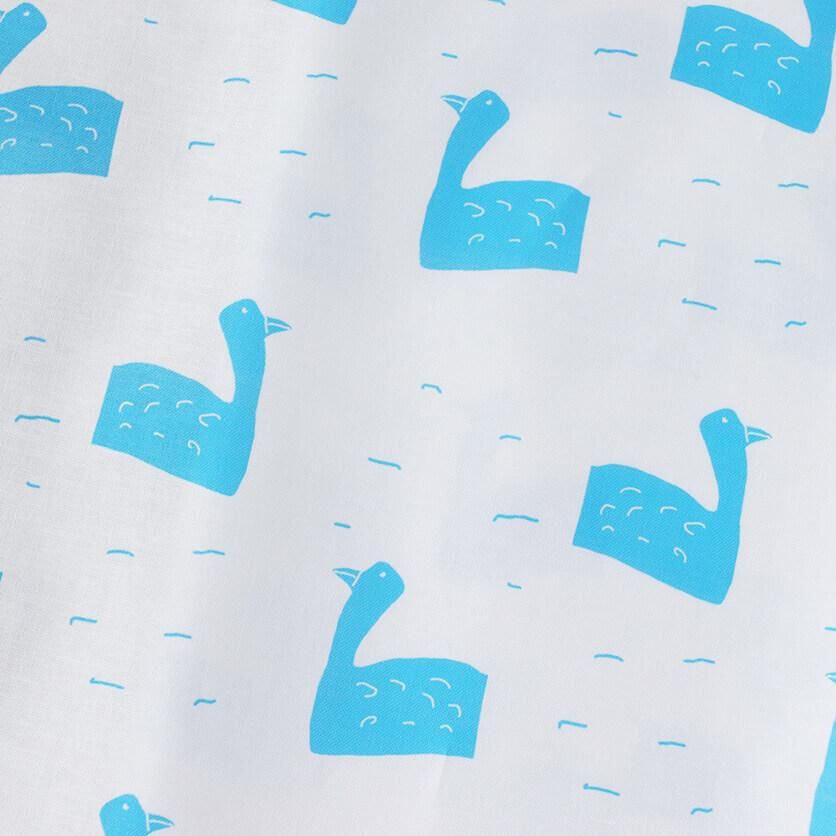 スワン（ホワイト×ブルー）鳥柄- 布・生地の通販サイト：nunocoto fabric