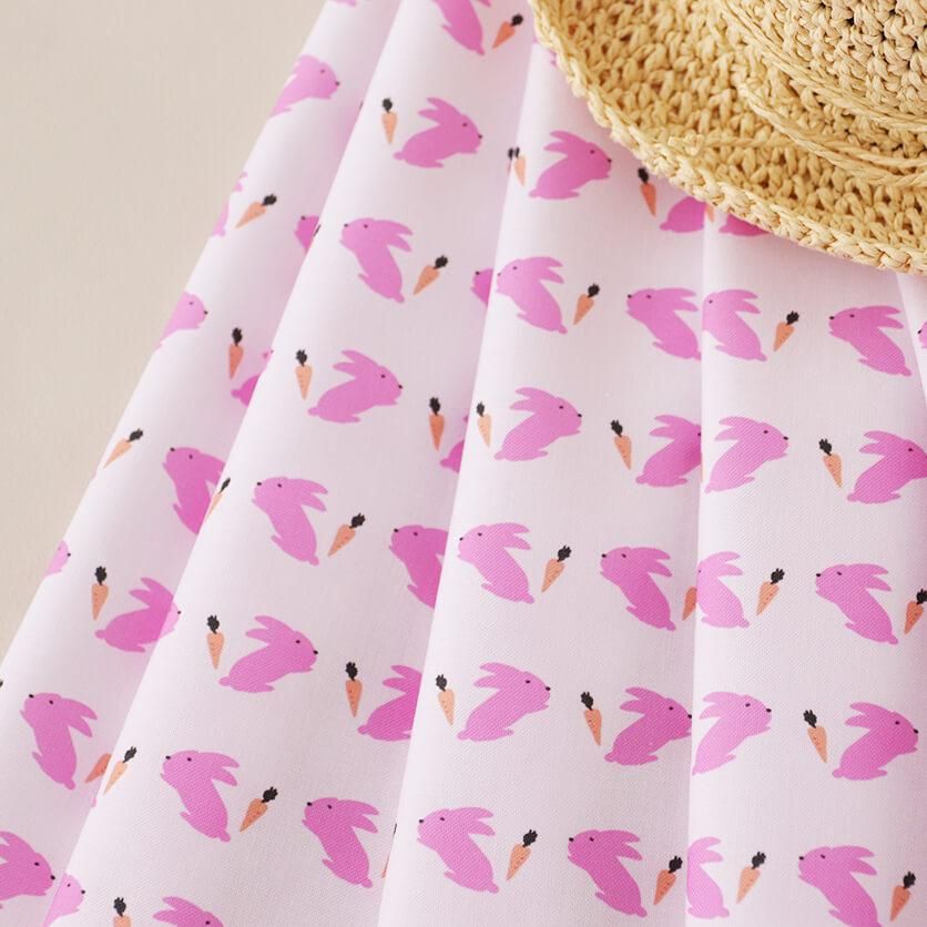 うさぎ（ピンク）うさぎ柄- 布・生地の通販サイト：nunocoto fabric