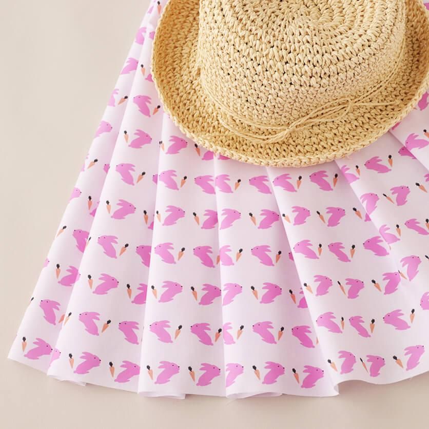 うさぎ（ピンク）うさぎ柄- 布・生地の通販サイト：nunocoto fabric