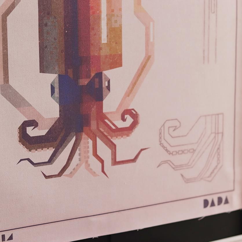 ファブリックポスター：烏賊図譜（六角堂DADA） | nunocoto fabric