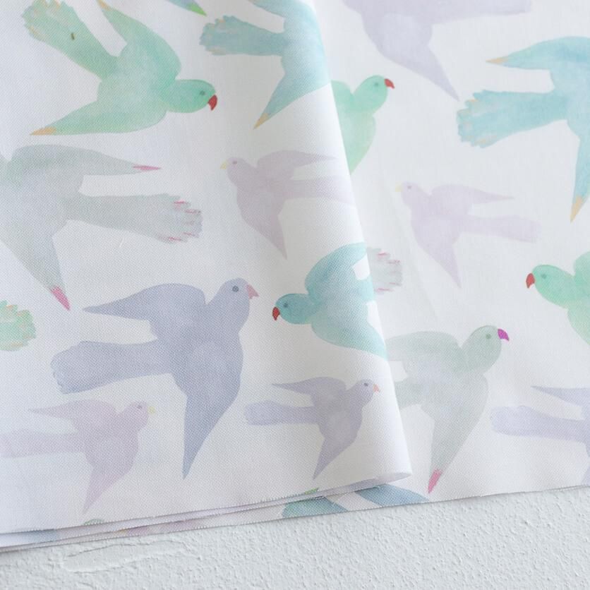 Pastel Parrots 鳥・オウム柄- 布・生地の通販サイト：nunocoto
