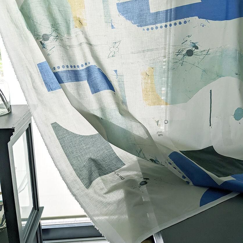 Carthage -03-（ブルー×スチールグレー） - 生地と型紙の通販