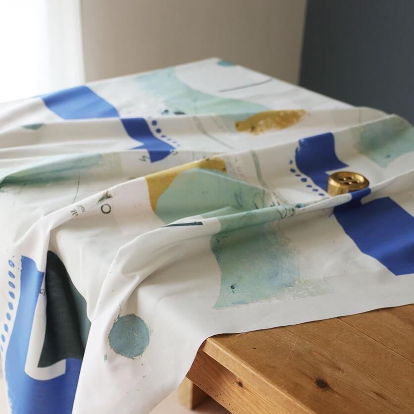 Carthage -03-（ブルー×スチールグレー） - 生地と型紙の通販