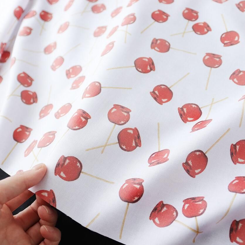 りんご飴 mini お菓子・キャンディ柄- 布・生地の通販サイト