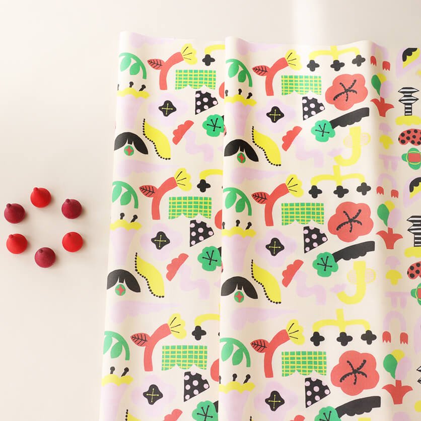 Wonderland（レッド×ピンク）花・北欧柄- 布・生地の通販サイト：nunocoto fabric