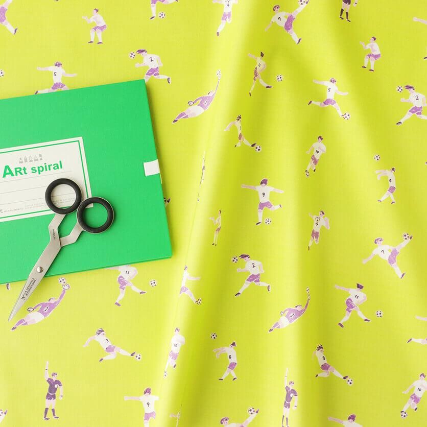 サッカー選手（ライムグリーン）| nunocoto fabric