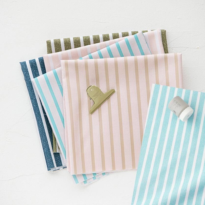 粒子ストライプ（ターコイズブルー） - 生地と型紙の通販サイト