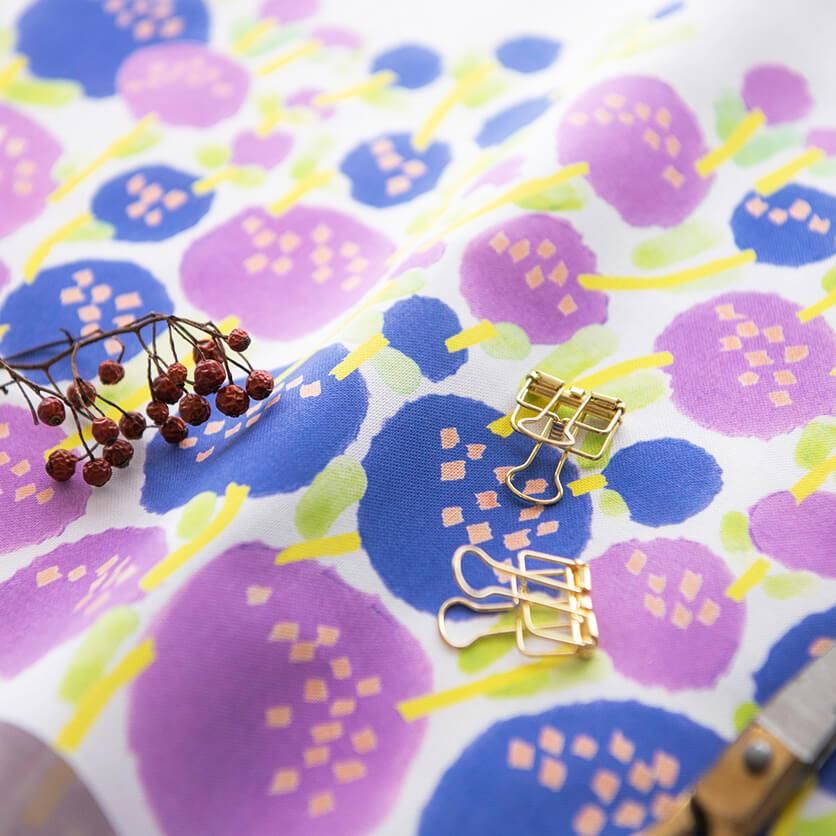 オーダーページ2022生地 Augusti2022（ホワイト×パープル） - 生地と型紙の通販サイト